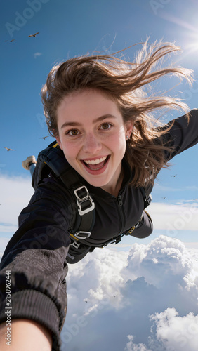 woman, sky, fun