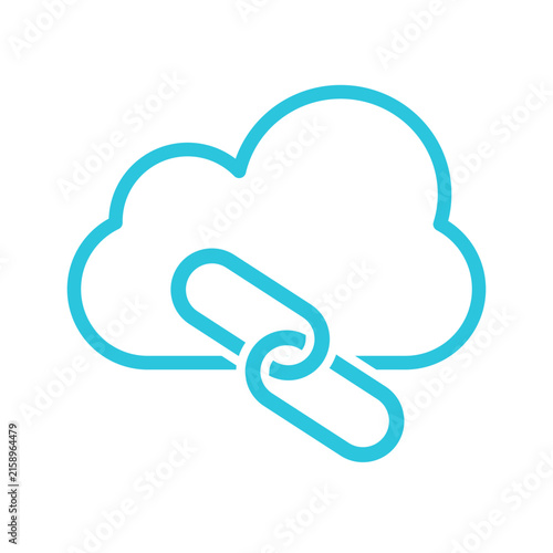 Cloud. Isolated on white background. Blue icon