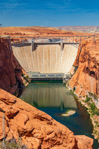 Glen Canyon Dam on the Colorado River, Page, Arizona - hydropower and water-resource infrastructure