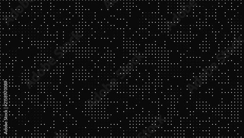 Foto Minimalist digital halftone pattern, black and grey dot matrix background, abstr