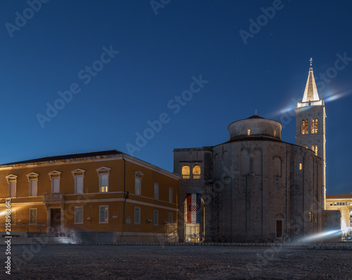 st. donatus church in zadar at night
