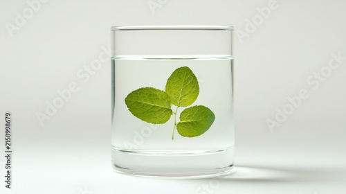 Leaves in glass of water