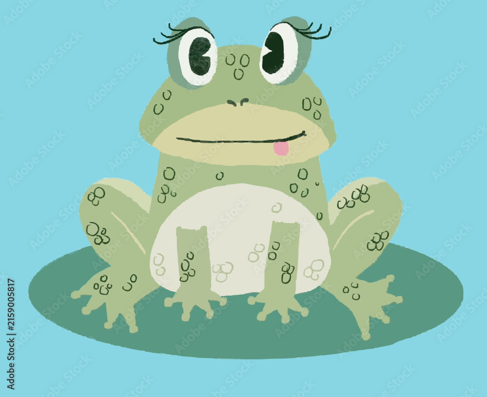 Fototapeta premium Cute Frog Character Vector Illustration