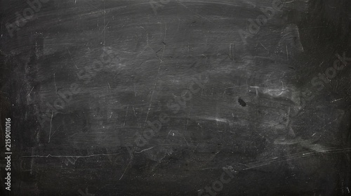 Dark textured chalkboard background with chalk dust and scratches and copy space