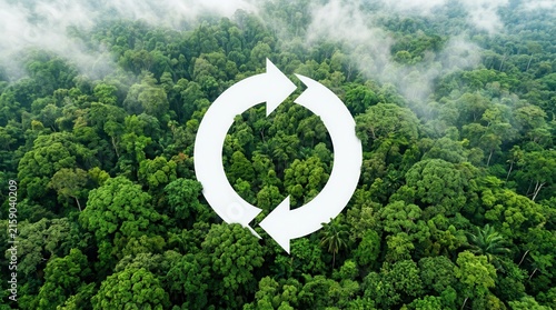 Endless circular economy icon representing future business growth and nature conservation.