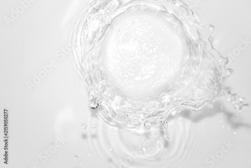 Splash of Water Creating Ripples in a Smooth White Background