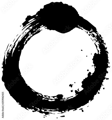 Imperfect black ink enso circle zen symbol with spirituality inspiration meditation philosophy minimalist motivation calmness graphic with simple