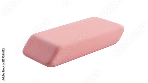 A pink rubber eraser isolated on transparent background