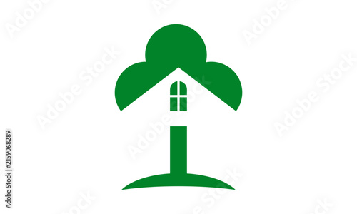 green house tree logo design