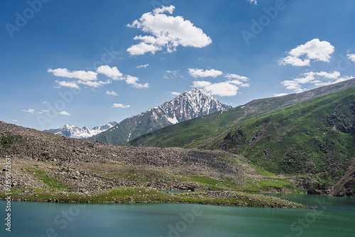 Photography Scenic mountain landscape view of high altitude Lulusar lake in Kaghan valley, K