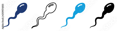 Canvastavla Multicolor Sperm Icon Set with Filled and Outline Styles for Reproductive Health