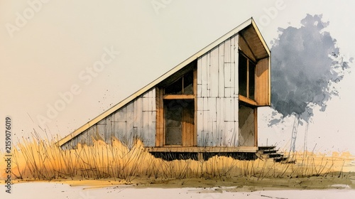 Modern Tiny House on Elevated Foundation with Sloped Roof and Wooden Exterior