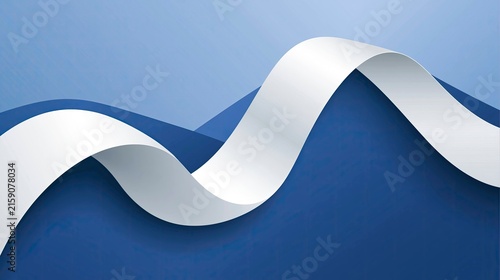 Abstract Ocean Wave Design with Smooth Curves and Blue Shades for Artistic Backgrounds