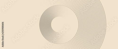 White geometric abstract background overlapping layers on bright space with line effect decoration. Circle style concept modern graphic design element for banner, flyer, card. vector eps 10