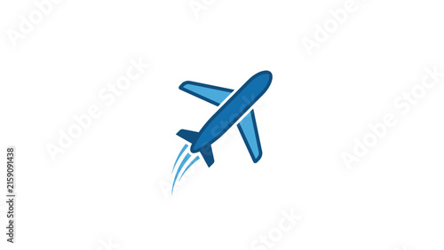 Airplane with stylized flight trails.