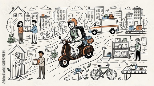 man delivery in the city