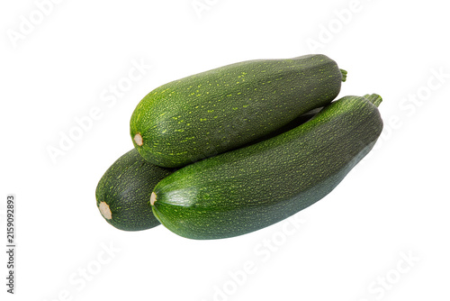 Zucchini , Courgette or Vegetable marrow isolated on white.