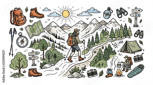 man hiking to mount