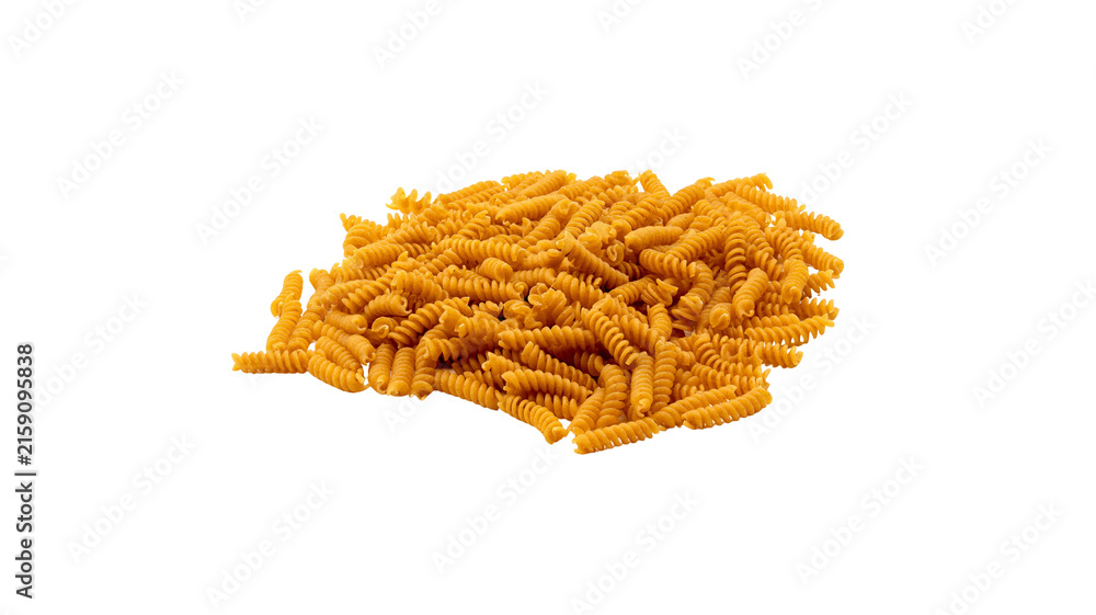 Fototapeta premium A heap of crispy indian savory snack sev noodles isolated on a white background with appetizer ingredient traditional isolated background celebration festival