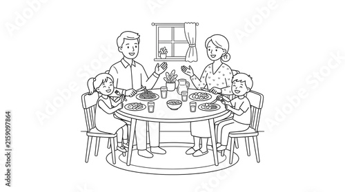 family having dinner