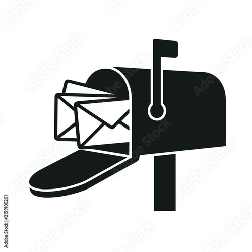 mailbox with letters icon vector illustration