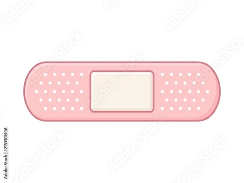 Adhesive medical bandage strip with central pad isolated on white background