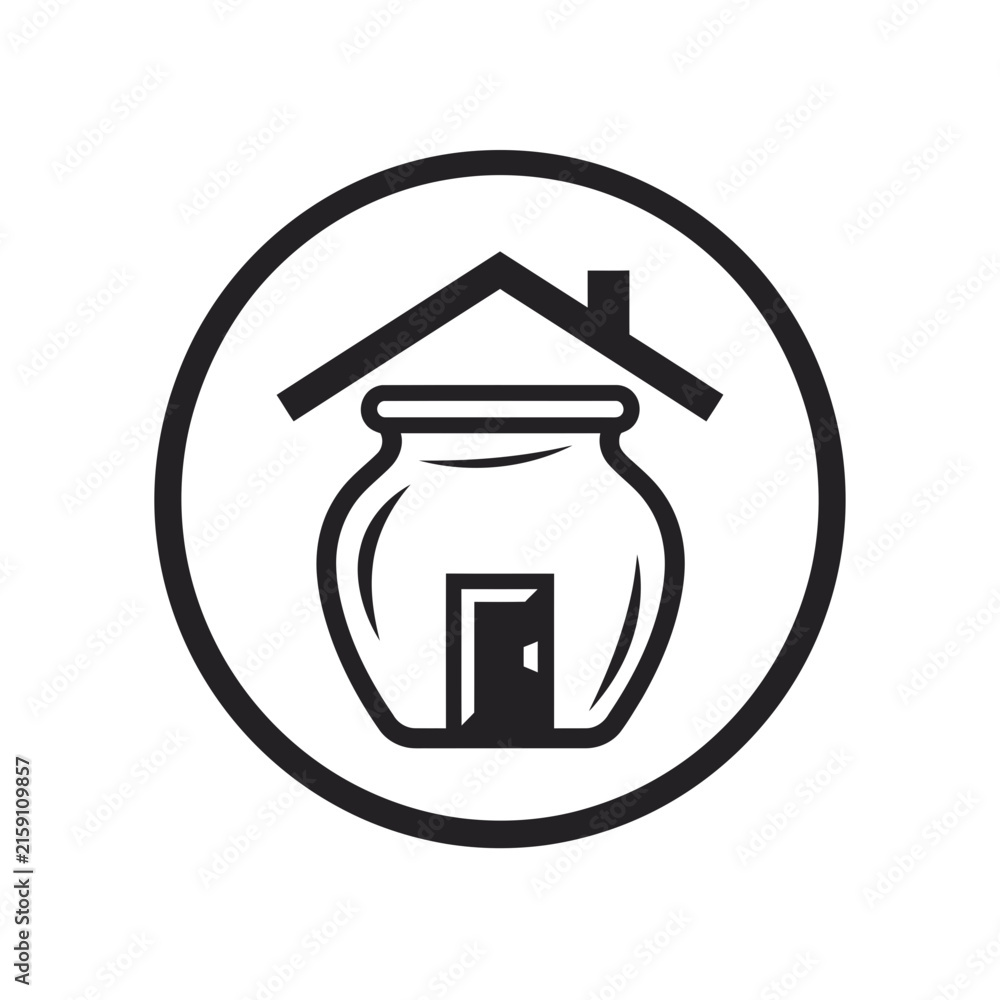 Obraz premium Abstract house and vessel circle logo.