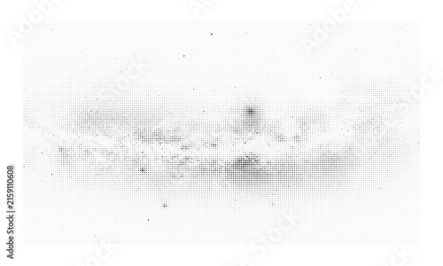 Abstract monochrome halftone pattern with varying dot sizes forming a cloud shape texture
