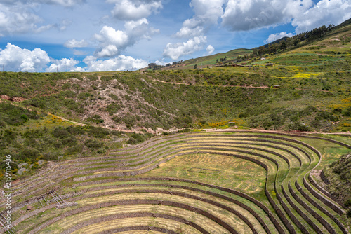 Inca agricultural terraces at Moray in the Sacred Valley, Peru