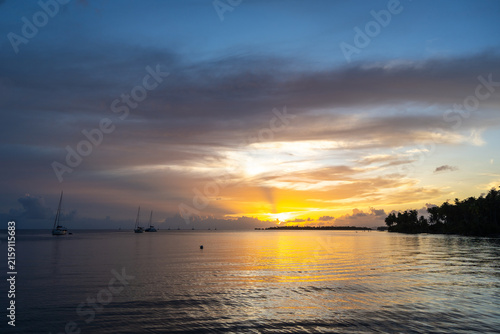 Sunset Over Tahaa Island, French Polynesia