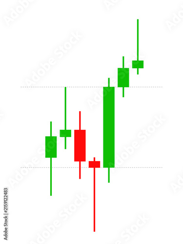 Trading candlestick pattern. For stock, crypto, forex investment trading analysis. Vector illustration.