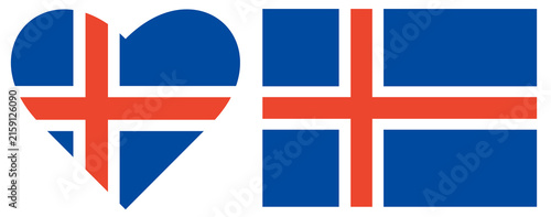 Obraz na plátně Iceland flags set