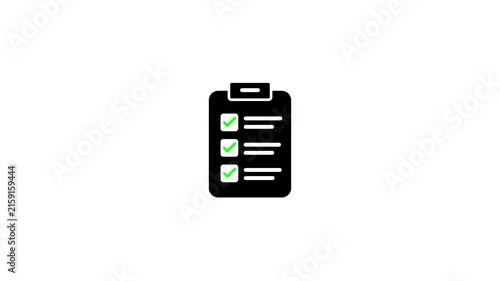 Animated checklist with green checkmarks for task management and productivity concepts animation motion