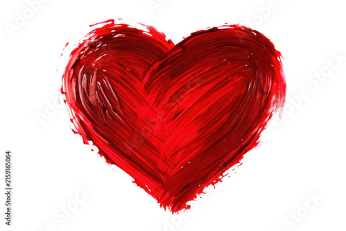Textured painted red heart isolated on white background p n g a i generated textured surface painted texture