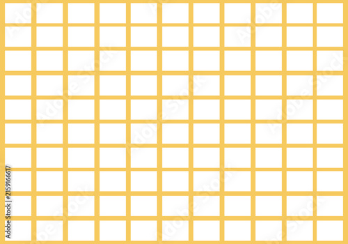 Minimalist golden yellow square grid pattern on a clean white background, seamless geometric line design suitable for backgrounds, textures, templates, stationery, and modern graphic design.