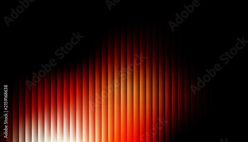 Obraz na plátne Fiery red and orange light streaks on dark abstract background with vertical lines, creating dramatic and intense visual