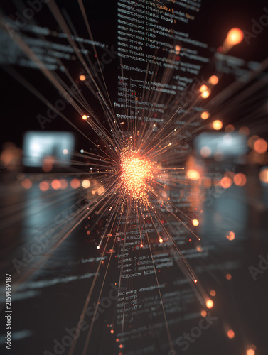 Digital data network expanding, connecting information technology