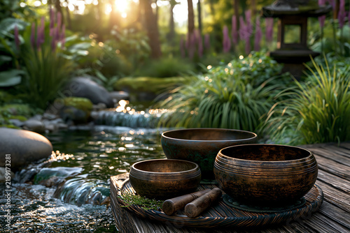 meditation garden, AI generated