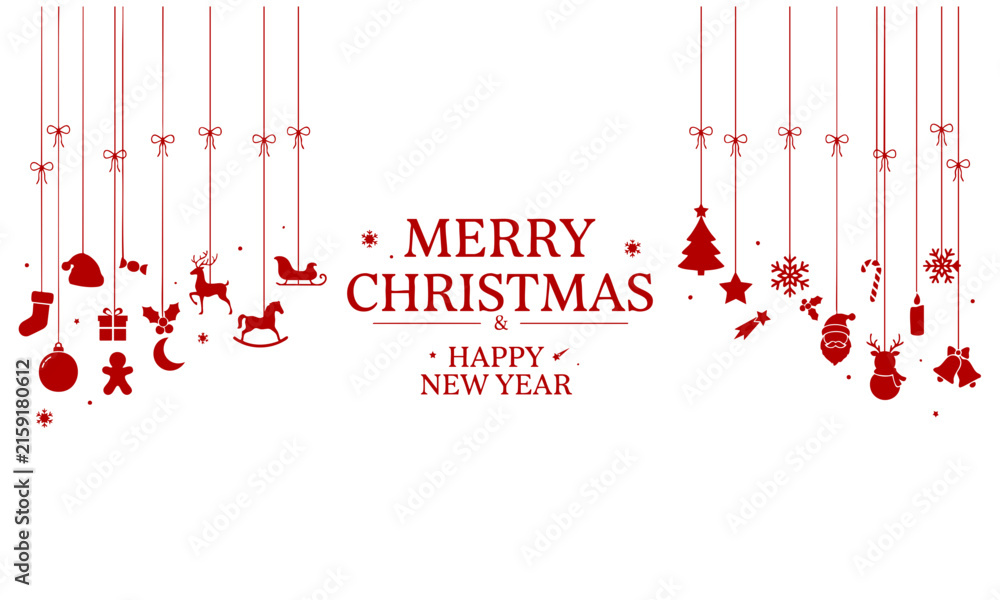 Naklejka premium Christmas icons and New Year greetings
