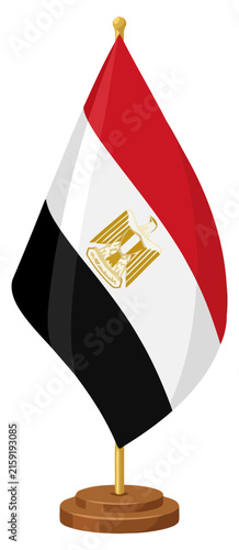 Quadro su tela A small desk flag of egypt on a wooden stand