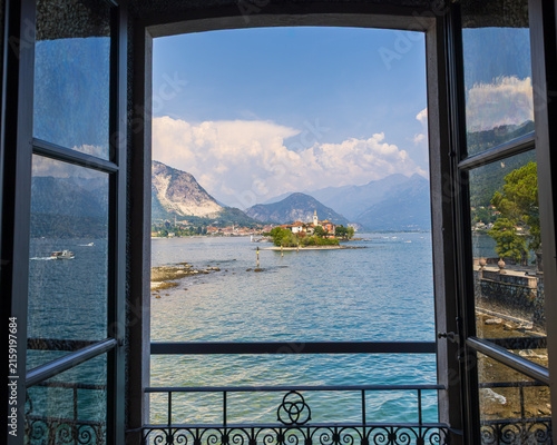 View of Lake Maggiore and Isola dei Pescatori from Palazzo Borromeo Window