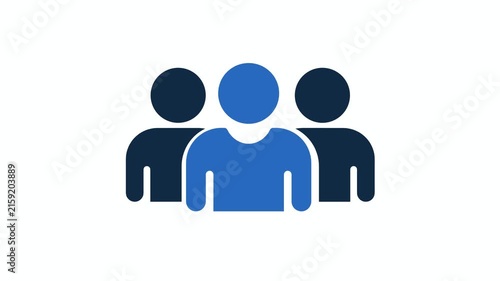 Animated team icon representing group community and leadership network