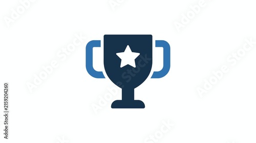 Animated trophy icon with a star symbol