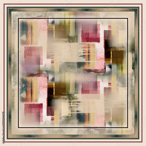 Foto Multicolor Luxurious Silk Scarf and Shawl Design, Elegant Pattern for Fashion Ac