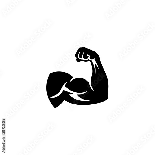 Muscular arm flexing bicep icon