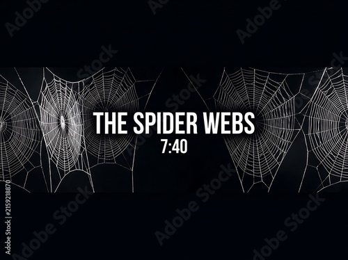 Intricate Spider Web Designs Showcasing Detailed Patterns Against Dark Background With Time Displayed