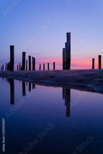 Beautiful coastal landscape in North Holland - sunset