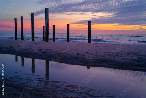 Beautiful coastal landscape in North Holland - sunset