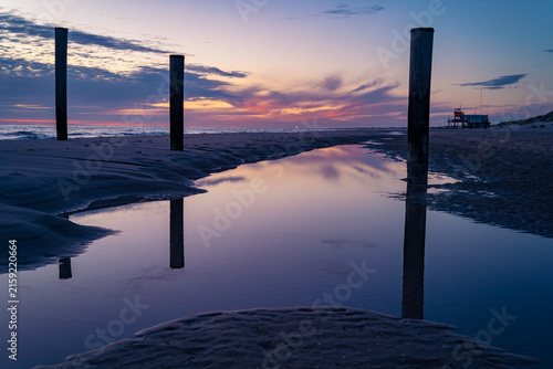 Beautiful coastal landscape in North Holland - sunset