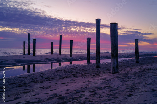 Beautiful coastal landscape in North Holland - sunset